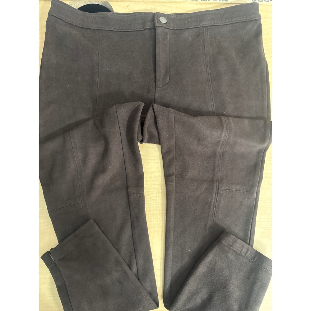 Premise Studio Womens Brown Faux Suede Ankle Zip Leggings Pants Size M